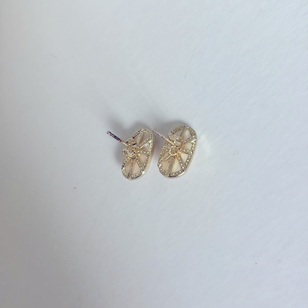 Lot of 2x [Kendra Scott] 1x Stud Earrings + 1x Cuff Bracelet, Gold/White Stones - Picture 6 of 11